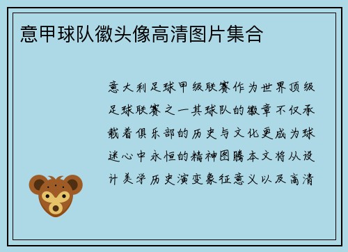意甲球队徽头像高清图片集合